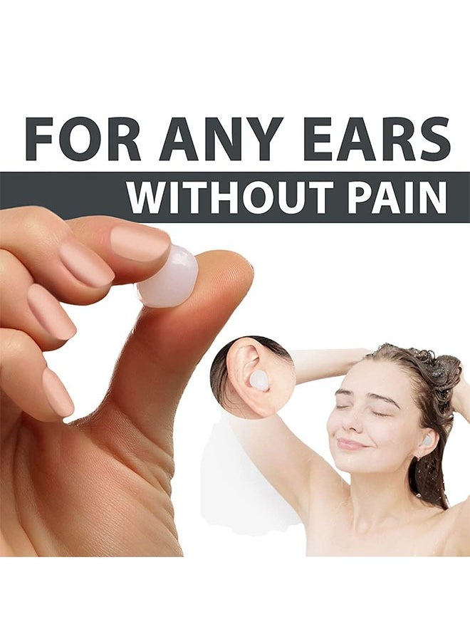 6 Pairs Gel Ear Plugs Reusable Silicone Earplugs Waterproof Moldable Swimming Earplugs Noise Cancelling Ear Plugs for Adults Ear Plugs for Swimming Sleeping Snoring Studying (Blue)