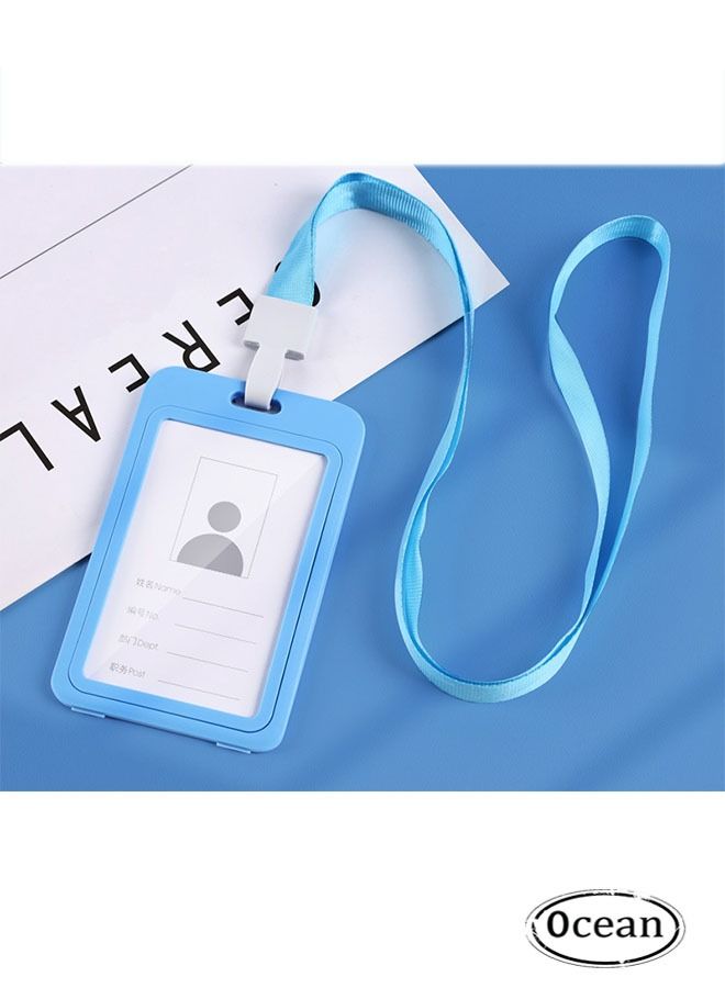 Ocean Card Sleeve (Blue), ABS Material, Tough And Durable, Waterproof, Integrated With Chest Tag And Rope, Simple And Lightweight, Quick Installation, Sturdy Hooks, Not Easy To Detach - Image 1
