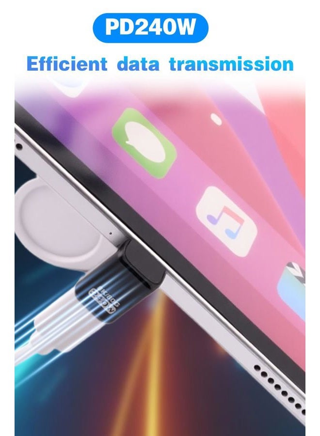 Duttek USB C 90 Degree Adapter [240W 80Gbps 8K@60Hz], 90 Degree USB C Adapter Compatible with Thunderbolt 5 Cable, Type-C Extender for Steam Deck, MacBook, Smart Tablet & Phone 2 Pack - Image 3