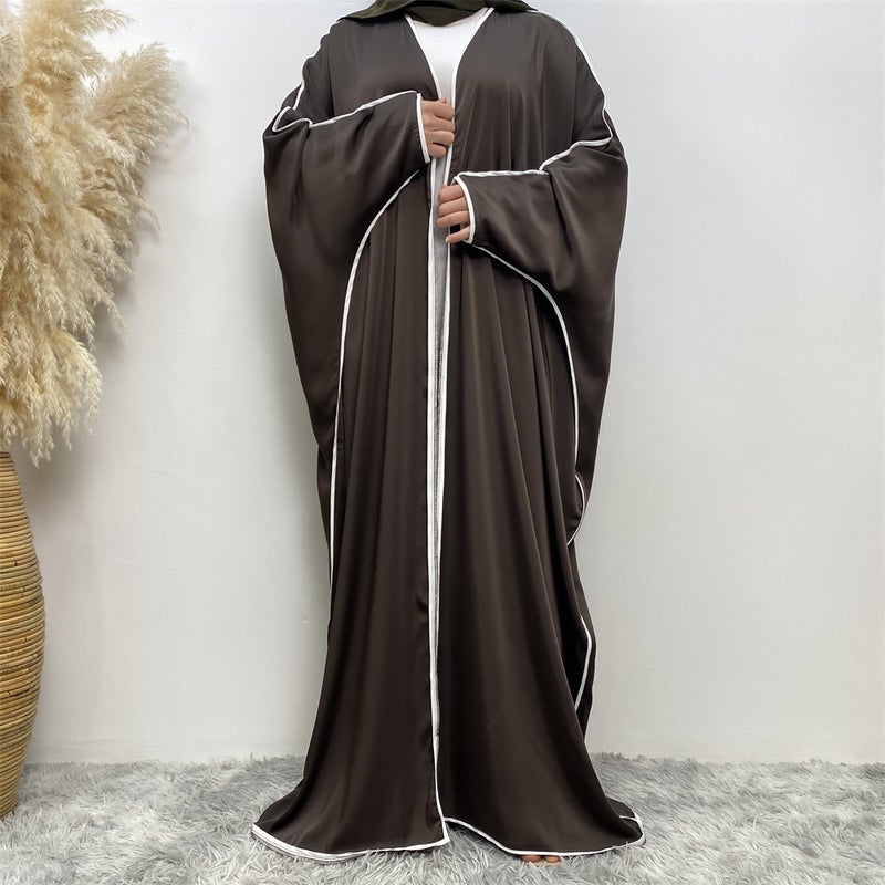 monica fashion Simple Satin Bat-Sleeve Cardigan - Image 1