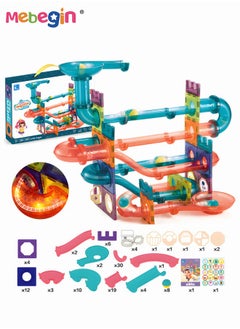 MEBEGIN 111 Pcs Colorful Track Building Blocks with Lights for Kids 3D Magnetic Sheet Children Splicing Building Block Eraly Educational Toys  - Image 2