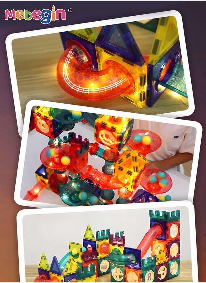 MEBEGIN 111 Pcs Colorful Track Building Blocks with Lights for Kids 3D Magnetic Sheet Children Splicing Building Block Eraly Educational Toys  - Image 3