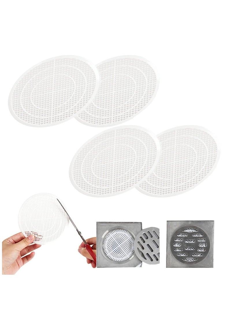 Shower Drain Filter, Shower Hair Extension Mesh Plastic Floor Sink Strainer Can Be Cut Easy to Install and Clean, Fits Different Size Drain Openings, Bathroom, Washbasin, Tub, Kitchen (4 Pieces) - Image 1