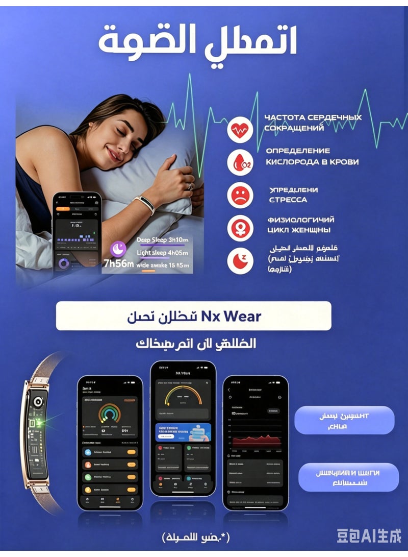 سوار متتبع لياقة ذكي للرجال والنساء، مزود بمراقبة مستمرة لمعدل ضربات القلب وضغط الدم طوال اليوم، عداد خطوات، متتبع نوم، أكثر من 20 وضع رياضي، مقاوم للماء بمعيار IP68، متوافق مع هواتف أندرويد وآيفون - Image 4
