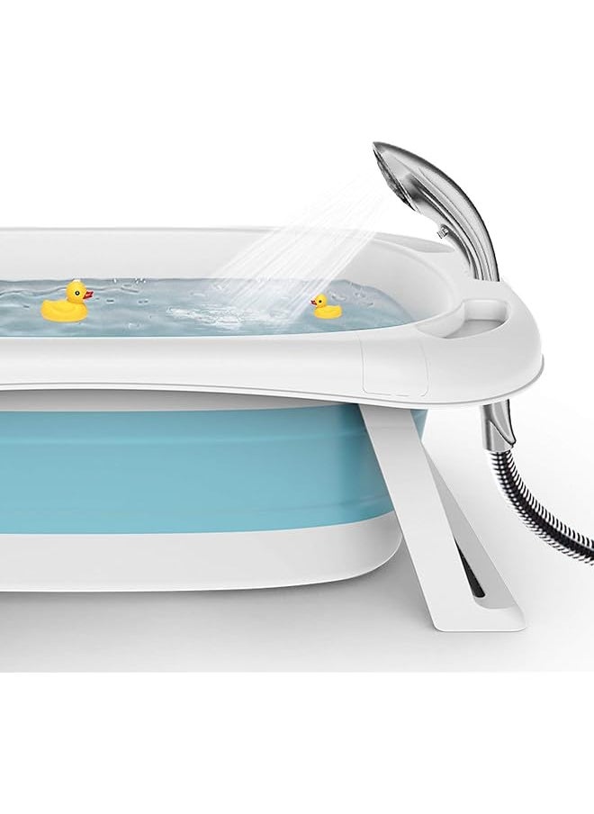 U-HOOME - Baby Bath Tub Non Slip Foldable Children Lying Bathtub Shower Sink With Heat Thermometers And - Image 1