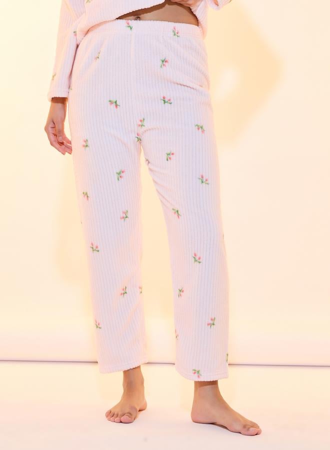 Take Two Floral Print Fleece Top & Pyjama Set - Image 5