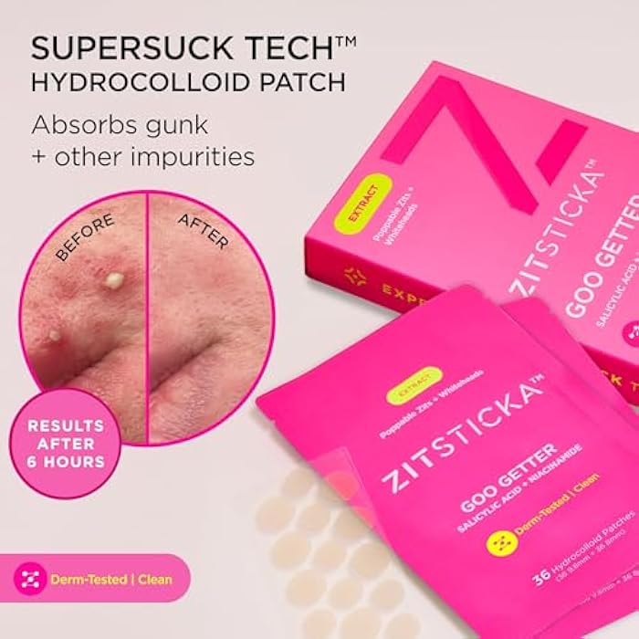 ZitSticka Pimple Patches for Face and Body, Hydrocolloid Patches to Cover Zits, Acne Patches or Zit Spot Stickers, Body Patch (GOO GETTER 36 Pack) - Image 4