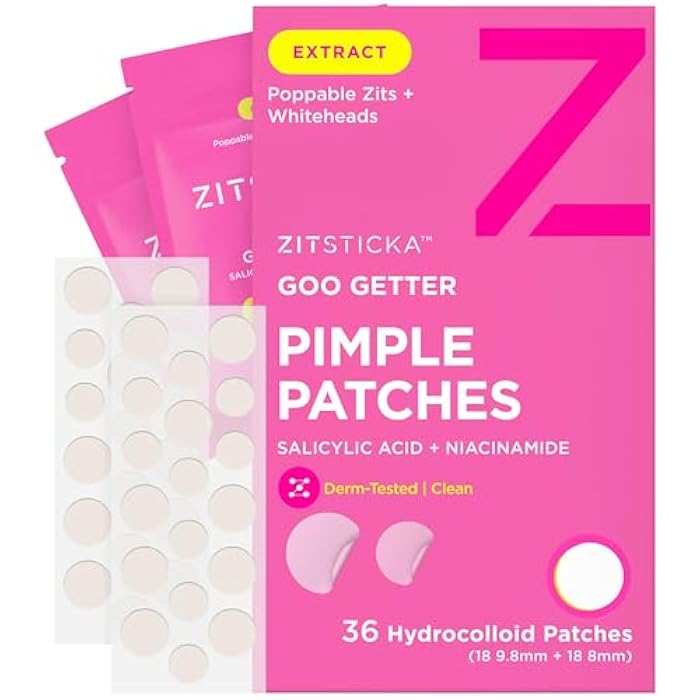 ZitSticka Pimple Patches for Face and Body, Hydrocolloid Patches to Cover Zits, Acne Patches or Zit Spot Stickers, Body Patch (GOO GETTER 36 Pack) - Image 1