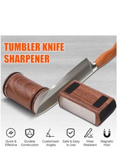 Generic Tumbler Rolling Knife Sharpener Detachable Knife Sharpening Made Easy Rolling Knife Sharpening System for Pocket Knife/Kitchen Knives/Chef Knife Set + 15 and 20 Degrees Magnetic Knife Sharpening  - Image 3