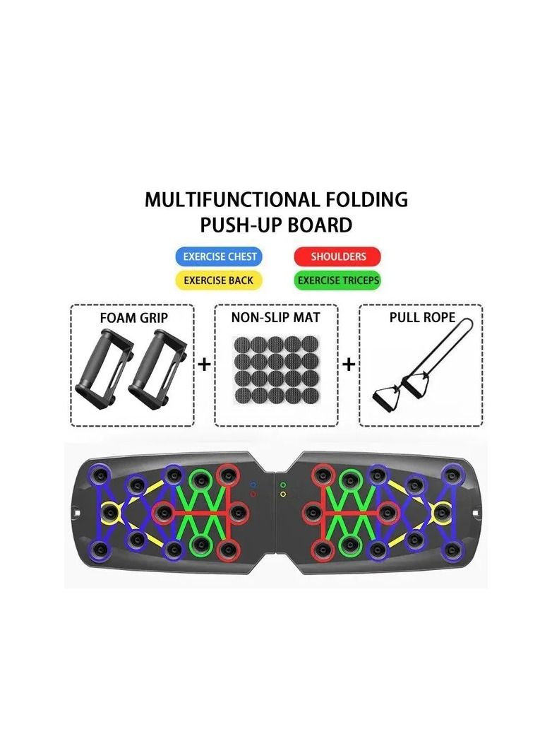 Generic 1-Piece Multifunctional Folding Support Muscle Exercise Push-Up Board,Multi-Functions Portable Abdominal Enhancement Support Fitness Equipment  - Image 2