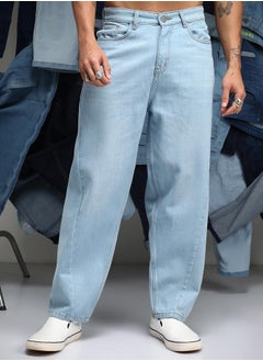Campus Sutra Men's Light Blue Semi-Tapered Relaxed Denim Jeans  - Image 2