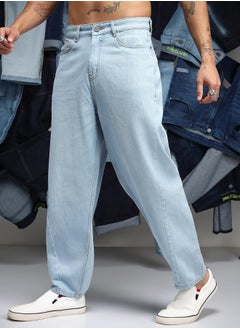 Campus Sutra Men's Light Blue Semi-Tapered Relaxed Denim Jeans  - Image 3