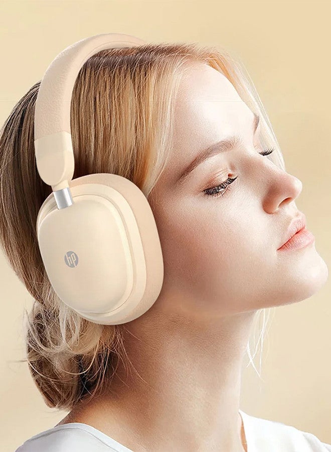 HP H231R Headphones Wireless Bluetooth 5.3 Sports Extra Long Standby Game Wired Computer Headphones Creamy - Image 2