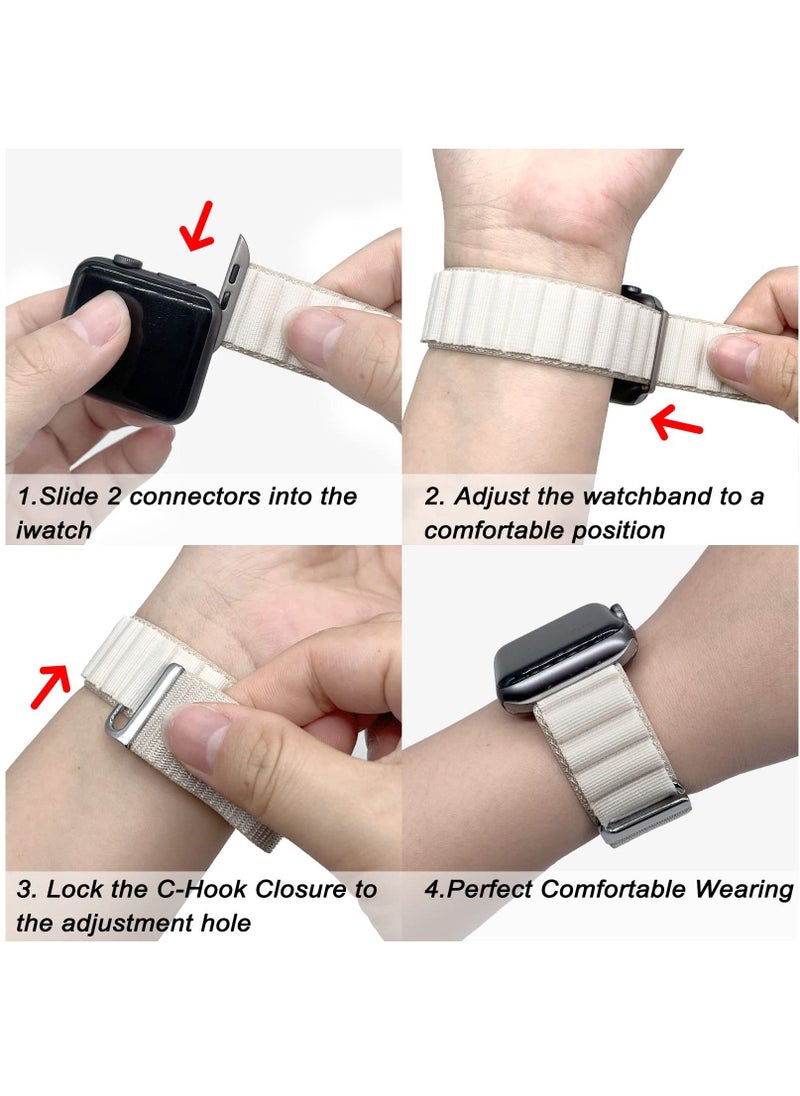 BORTONY - Apple Watch Alpine Loop Band 38mm 40mm 41mm Nylon Woven Sport Strap Compatible with iWatch Series 8/Ultra/7/SE/6/5/4/3/2/8 Pack of 3 - Image 1