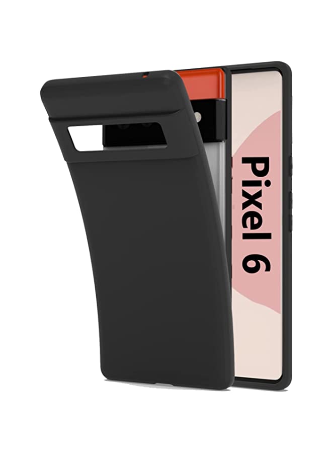 IAF Case for Google Pixel 6 Case Cover Black Slim Fit for Soft TPU Back Cover Flexible Silicone Cover Matte Black for Google Pixel 6