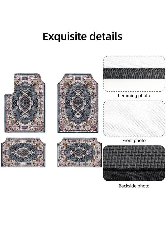 4pcs حصيرة أرضية السيارة حصير قدم متين للسيارة حصيرة أرضية عالمية للسيارة حصيرة قدم القدم الداخلية حصيرة أرضية عالية الجودة بطانات أرضية السيارة جميع حماية الطقس مناسب لمعظم المركبات - Image 3