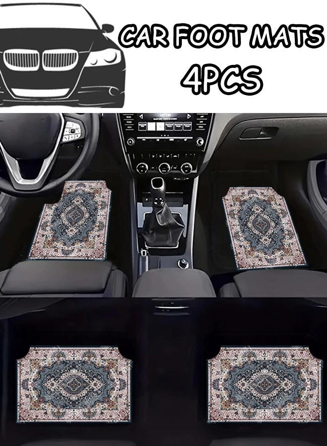 4pcs حصيرة أرضية السيارة حصير قدم متين للسيارة حصيرة أرضية عالمية للسيارة حصيرة قدم القدم الداخلية حصيرة أرضية عالية الجودة بطانات أرضية السيارة جميع حماية الطقس مناسب لمعظم المركبات - Image 1