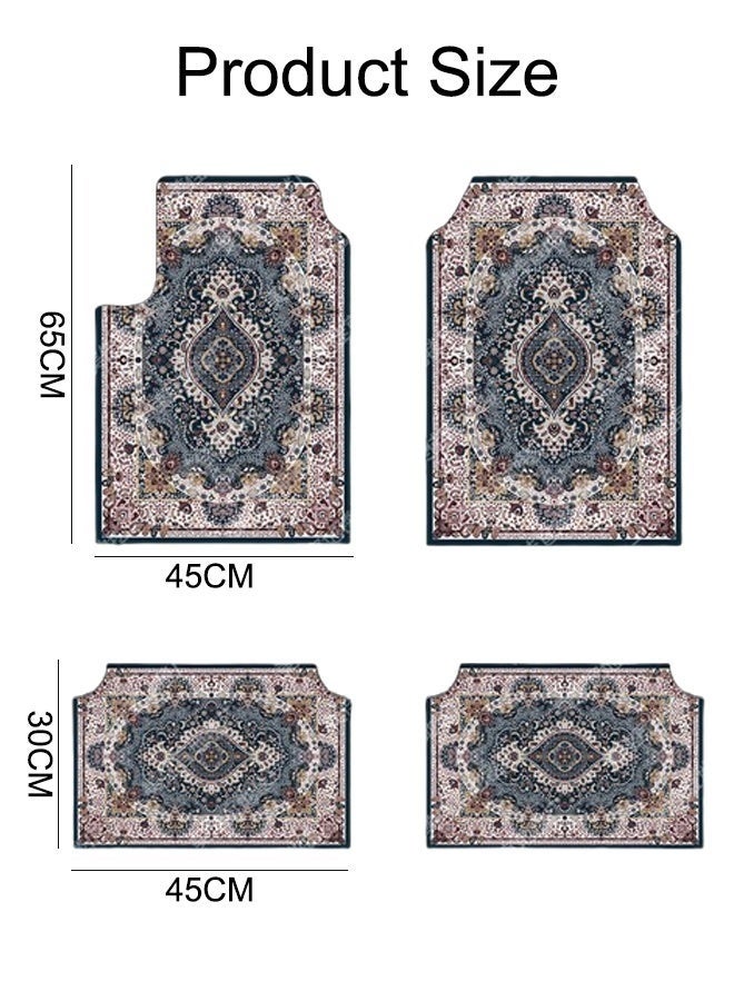 4pcs حصيرة أرضية السيارة حصير قدم متين للسيارة حصيرة أرضية عالمية للسيارة حصيرة قدم القدم الداخلية حصيرة أرضية عالية الجودة بطانات أرضية السيارة جميع حماية الطقس مناسب لمعظم المركبات - Image 2