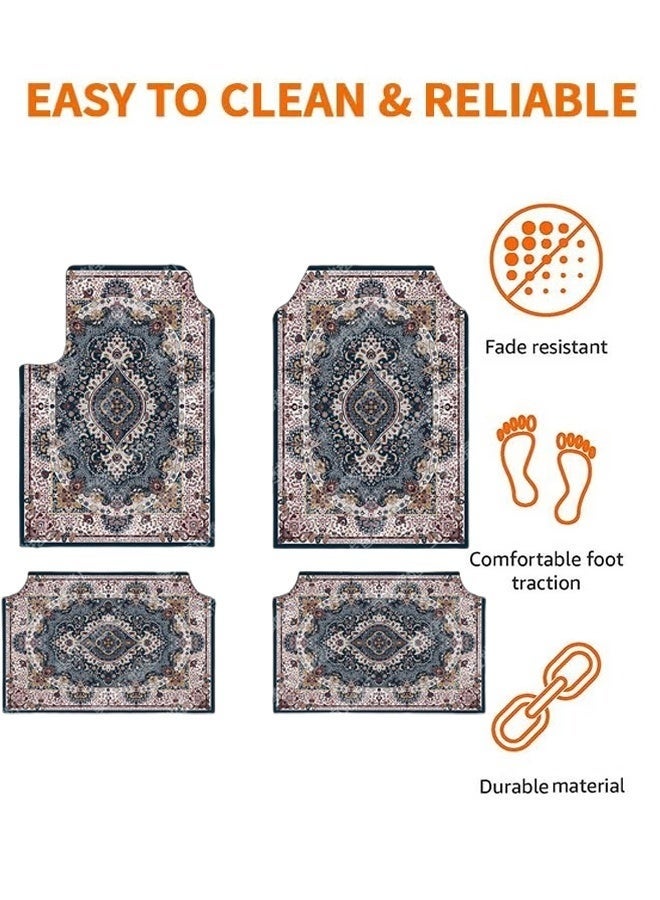 4pcs حصيرة أرضية السيارة حصير قدم متين للسيارة حصيرة أرضية عالمية للسيارة حصيرة قدم القدم الداخلية حصيرة أرضية عالية الجودة بطانات أرضية السيارة جميع حماية الطقس مناسب لمعظم المركبات - Image 4