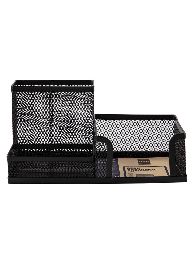 Deli 1-Piece Metal Mesh Desk Organizer Black  - Image 3