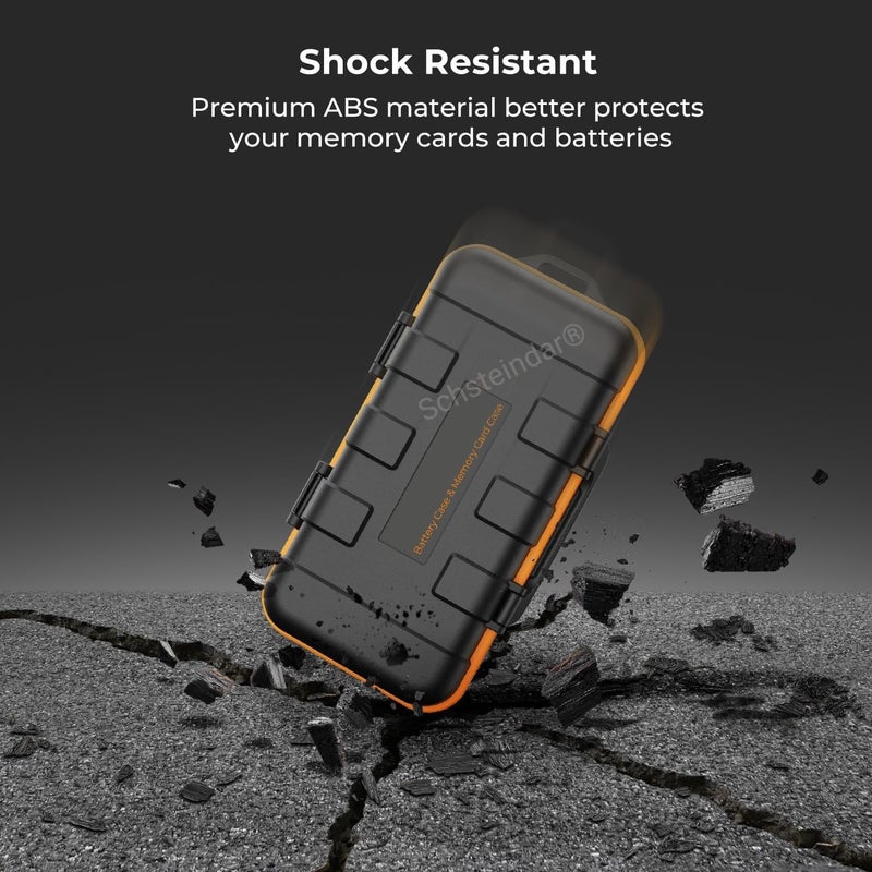 Schsteindar ® Camera Battery Memory Card Case, Professional Water-Resistant Anti-Shock Holder for 2 Camera Batteries, 4 SD Cards, 6 TF Cards, 2 CF Cards or 2 XQDs (Color - Red and Black) - Image 5
