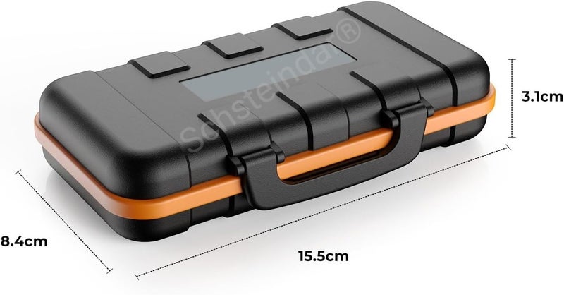 Schsteindar ® Camera Battery Memory Card Case, Professional Water-Resistant Anti-Shock Holder for 2 Camera Batteries, 4 SD Cards, 6 TF Cards, 2 CF Cards or 2 XQDs (Color - Red and Black) - Image 3