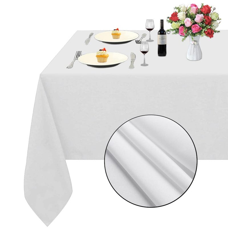TRLYC Polyester Tablecloth  72X72 White Square Tablecloth Wrinkle Washable Resistant Tablecloth100 Polyester Overlay Party Wedding Banquet Buffet Table Cloth
