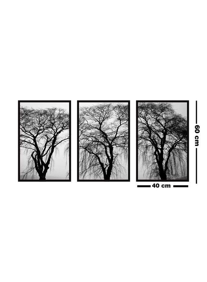 999STORE Fiber Frame painting for bedroom tree paintings living room home décor framed stylish modern Wall Frames Art hanging (Set of 3 Paper Print 24X48 Inches Black) BS3Frames099 - Image 5