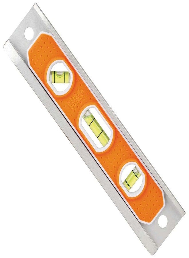 Klein Tools 935R Aluminum Torpedo Level, Rare-Earth Magnet, 9-Inch, Hi-Viz, V-Groove, 3 Vials, Top-View Vial - Image 1