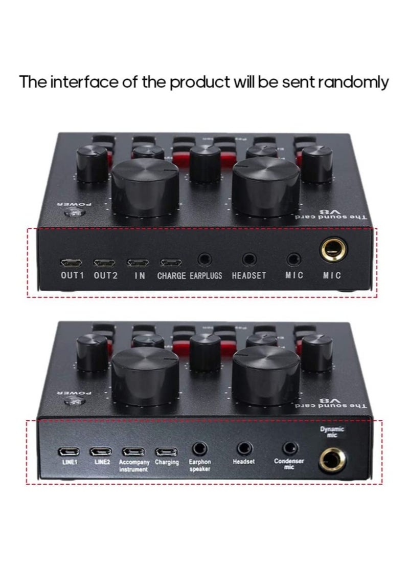 ELTRAZONE V8 Multifunctional Live Sound Card USB Audio Interface Intelligent Volume Adjustable Audio Mixer Sound Card for Recording Hosting Speech  - Image 2