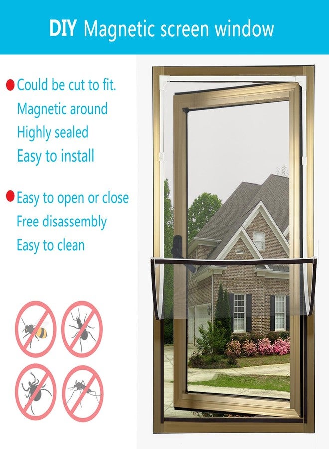 JOOFAN Window Screen Door Screen (White Frame Grey Mesh, 57''X35''(145X89cm)) - Image 3