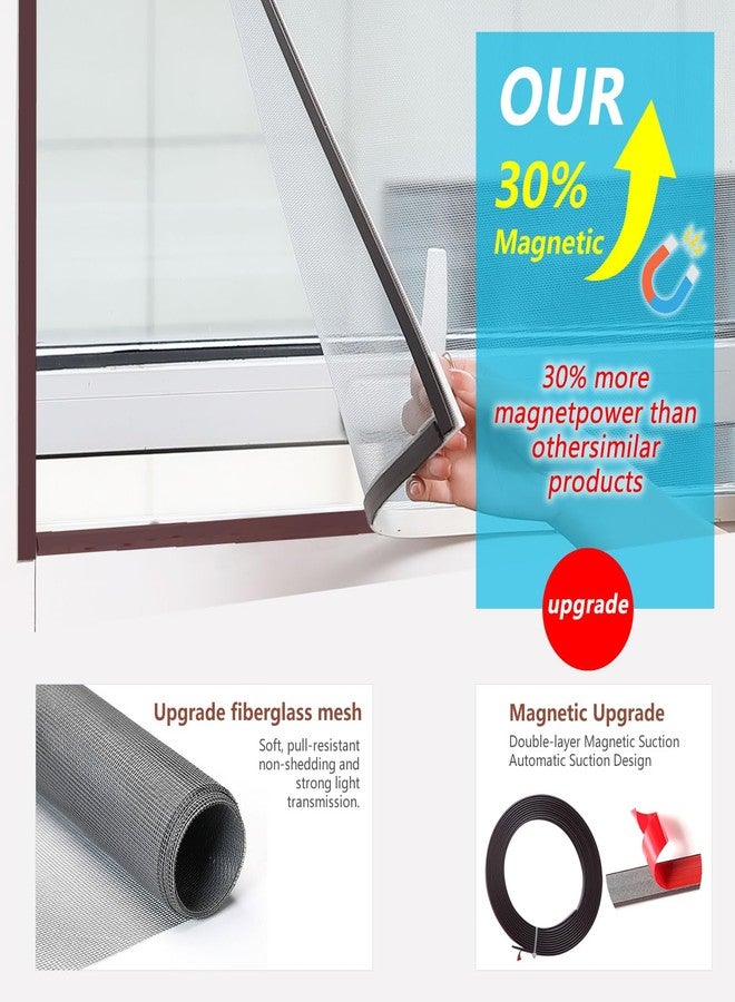 JOOFAN Window Screen Door Screen (White Frame Grey Mesh, 57''X35''(145X89cm)) - Image 2