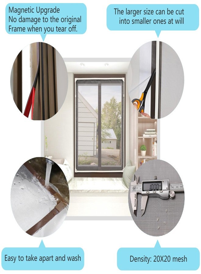 JOOFAN Window Screen Door Screen (White Frame Grey Mesh, 57''X35''(145X89cm)) - Image 5