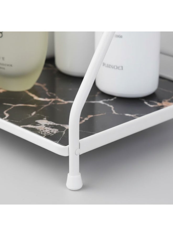 طلال منظم زاوية الحمام ثلاثي الطبقات، صندوق طاولة الحمام مع سلة تخزين، تخزين مستحضرات التجميل، للحمام، الخزانة، المطبخ - Image 3