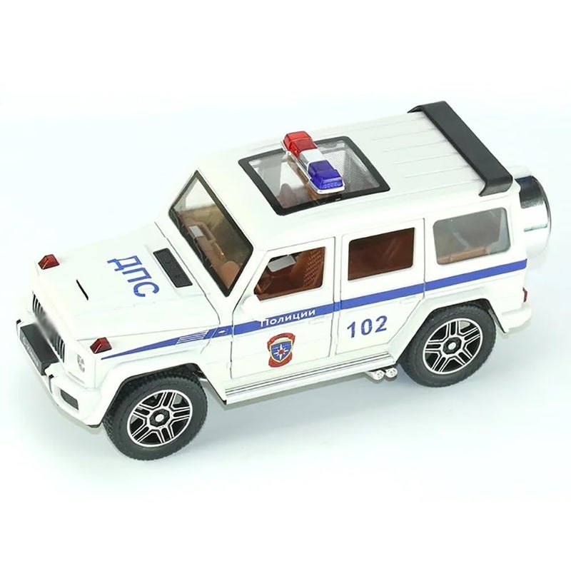 Coelon 1:32 Scale G Wagon Police Toy Car for Kids Police Cars Diecast Metal Car Die Cast Toy Cars Sound Light Pull Back opneable Door - Image 2