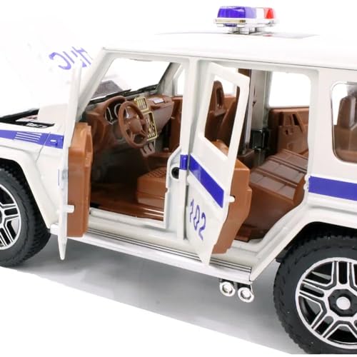 Coelon 1:32 Scale G Wagon Police Toy Car for Kids Police Cars Diecast Metal Car Die Cast Toy Cars Sound Light Pull Back opneable Door - Image 3