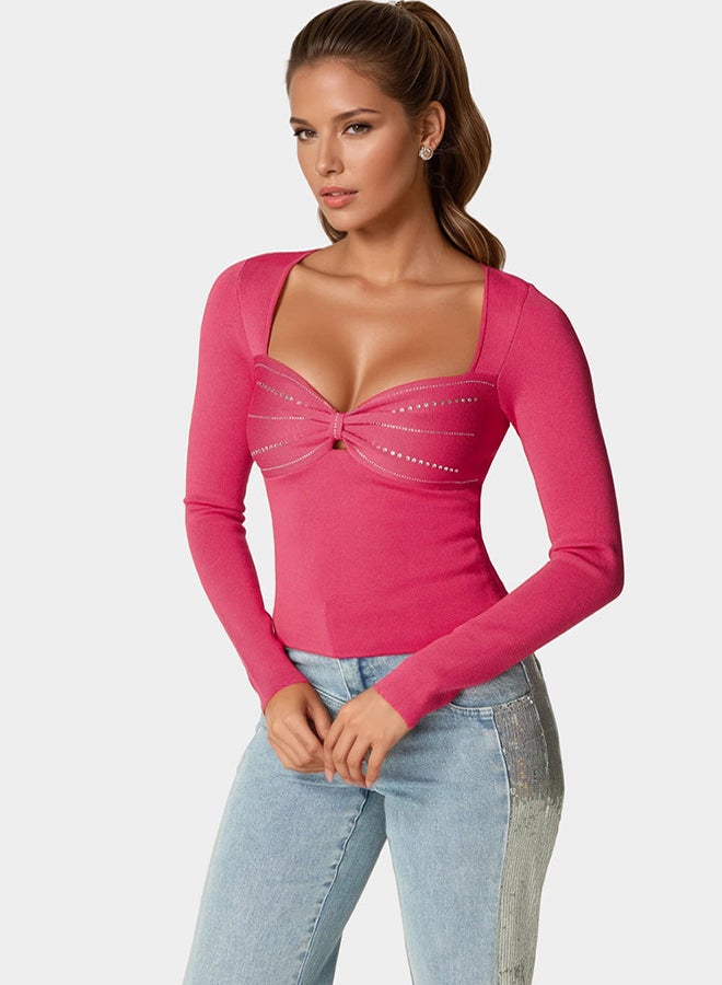 bebe Embelished Long Sleeve Sweater  - Image 2