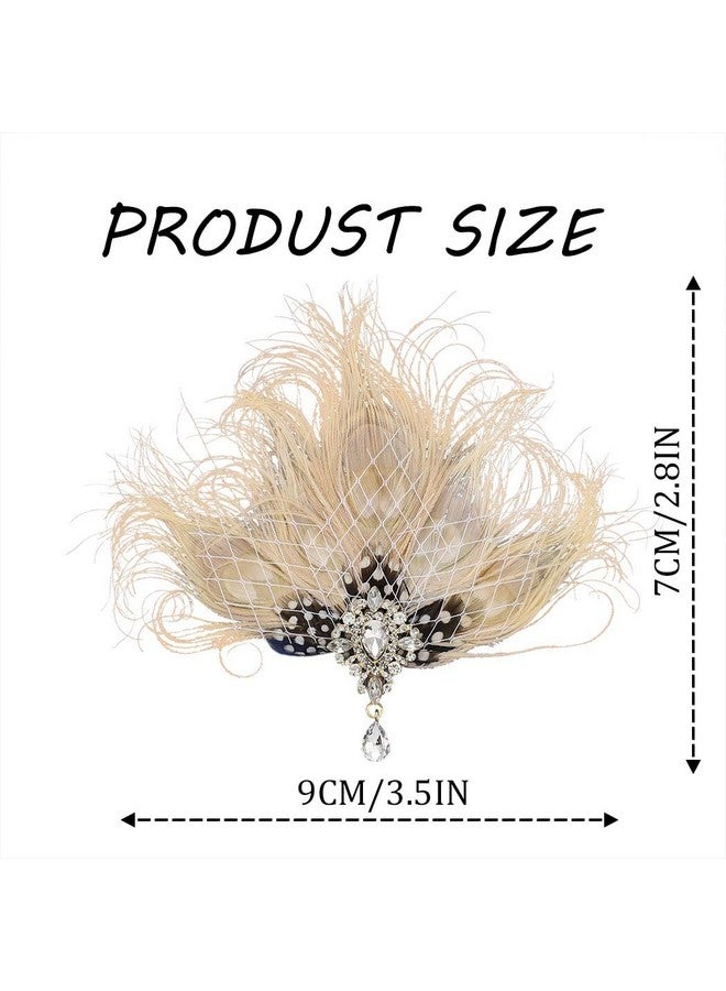 GENBREE Enbree Peacock Hair Clip 1920S Flapper Headpiece Crystal Gatsby Headband Prom Party Head Accessories For Women And Girls (White)  - Image 4