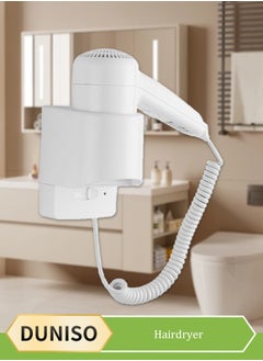 DUNISO Hotel Wall Mounted Hair Dryer for Bathroom,Wall Mounted Hair Dryer, Commercial Wall Mounted Hair Dryers,Small Hair Dryer Wall Hung Hair Dryer for Hotel Bathroom Home and Travel  - Image 1