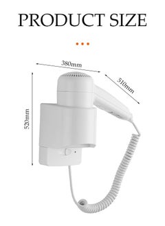 DUNISO Hotel Wall Mounted Hair Dryer for Bathroom,Wall Mounted Hair Dryer, Commercial Wall Mounted Hair Dryers,Small Hair Dryer Wall Hung Hair Dryer for Hotel Bathroom Home and Travel  - Image 2