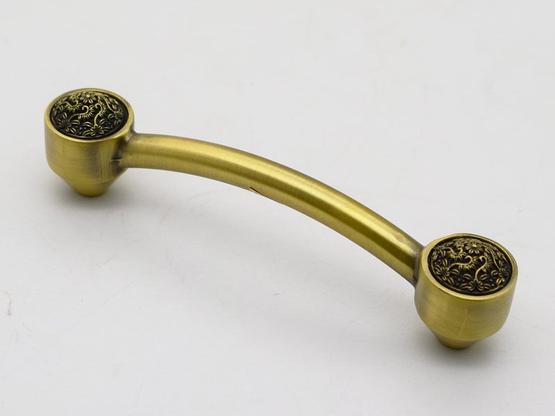 RAB Handle Zinc Kitchen and Office Drawer/Cabinet/Door/Wardrobe Furniture Handle (Code:-Hand 7001, Finish:- Antique Brass, Size:-96mm, Pack of 1 PCS) - Image 1