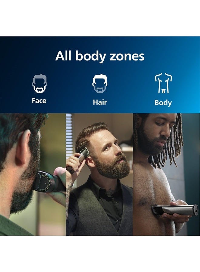 Norelco Philips Multi Groomer 23 Piece Men's Grooming Kit, Trimmer for Beard, Head, Face, Body, and Groin - Stainless Steel Precision. No Blade Oil Needed. MG9520/50 - Image 2