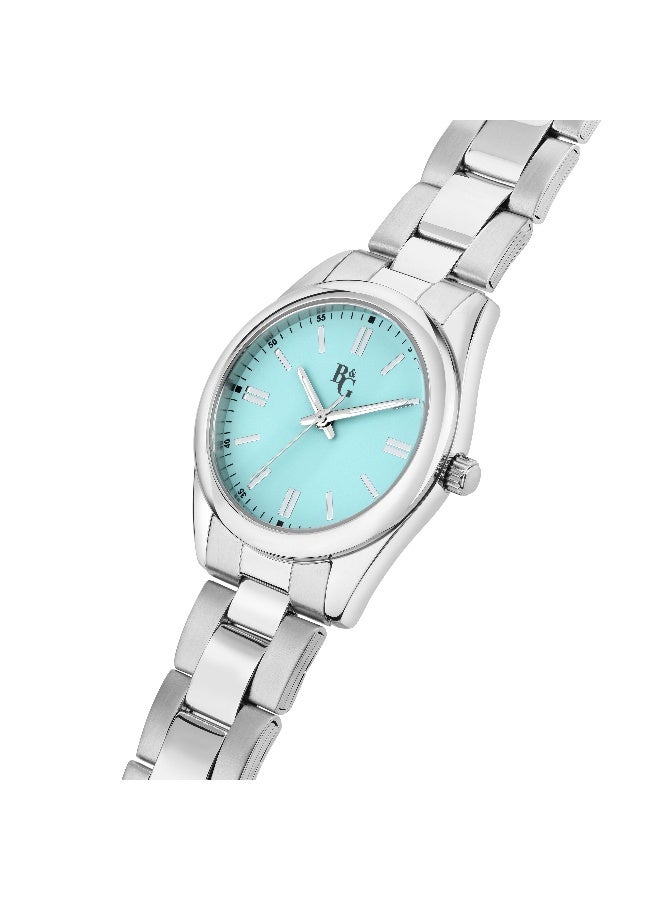 B&G Women's Blue Round Analog Dial with Silver Stainless Steel Band Watch - 31mm - R3853316503 - Image 2