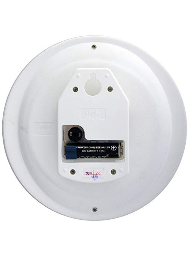 Ajanta ساعة حائط أنالوج بلاستيكية بحركة أجانتا – تصميم دائري مدمج 7 بوصة – قرص أبيض – ساعة كوارتز تقليدية تصدر صوت التكتكة للمنزل والمكتب والمطبخ وغرفة النوم (الموديل 1267-أبيض) - Image 3