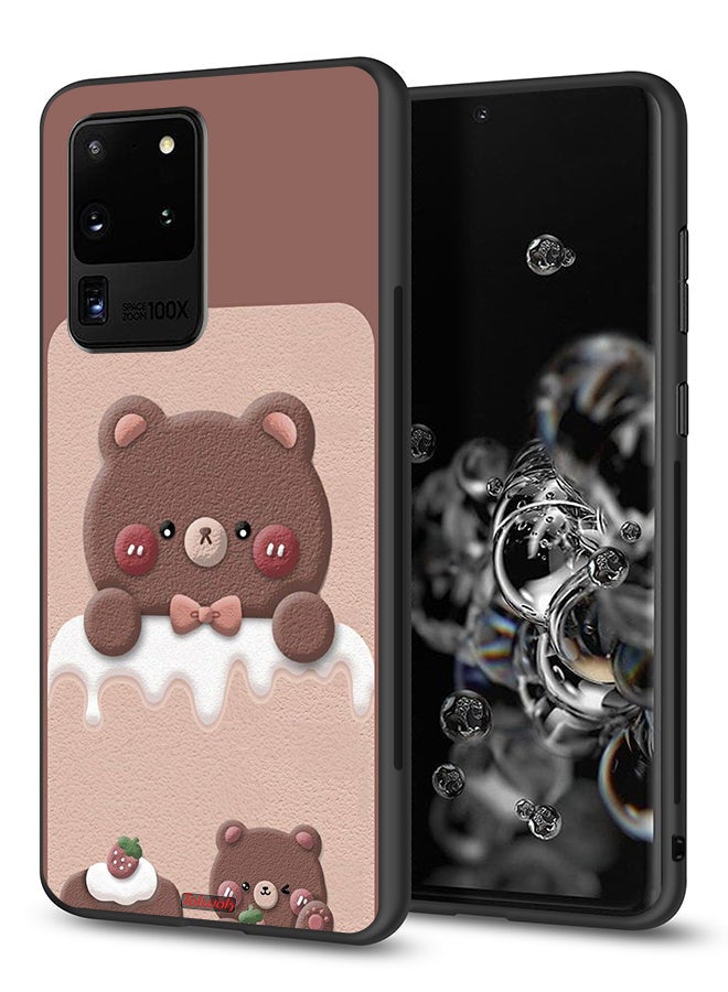 Tolwak Samsung Galaxy S20 Ultra Protective Case Cover Bear Strawberry - Image 1
