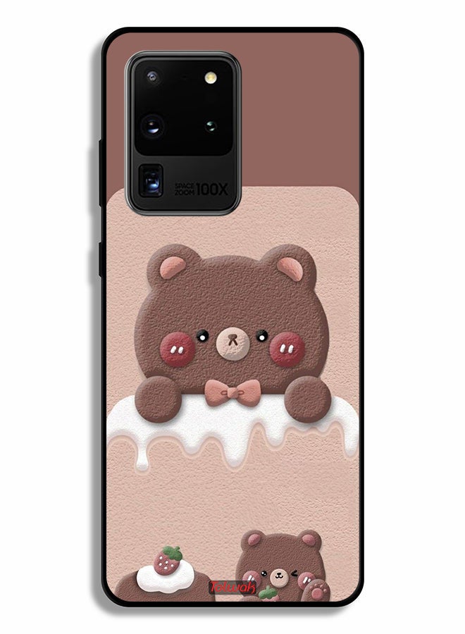 Tolwak Samsung Galaxy S20 Ultra Protective Case Cover Bear Strawberry - Image 2