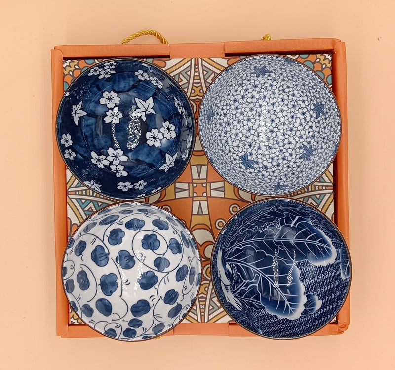 P Plus Fire Premium Porcelain Bowls Set, Ramen Bowl for Noodle, Porcelain Salad Bowls Set(Pack of 4) - Image 5