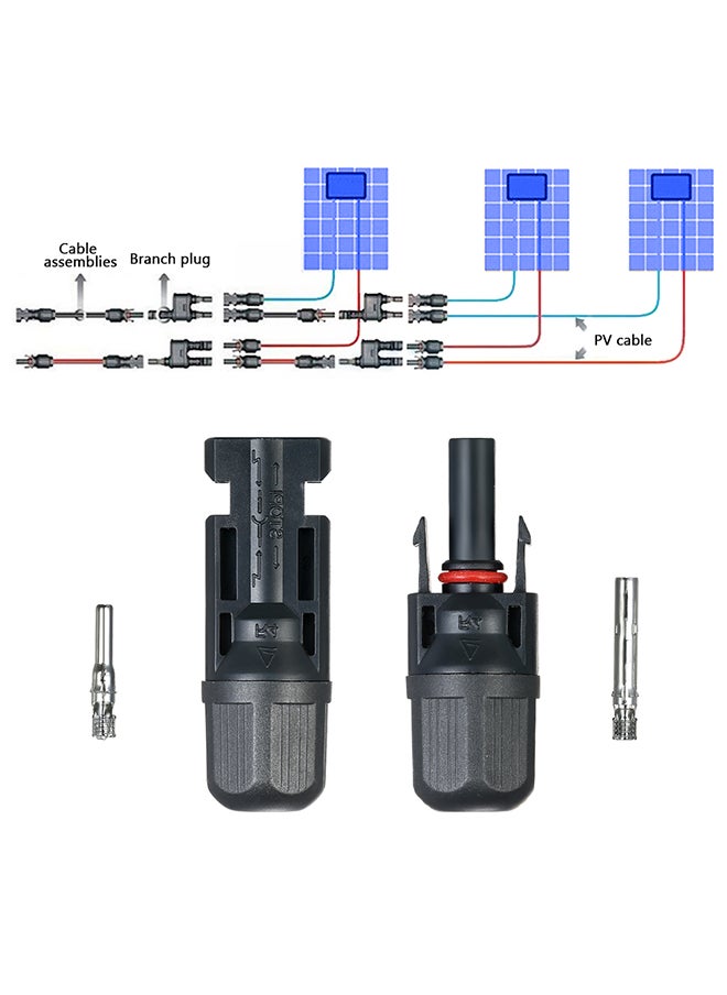 Generic Socket Solar Panel Cable Plug With Wrench Assembly Tool Kit Black  - Image 2