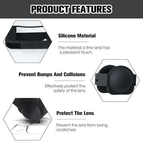 Gozaqe Compatible with Insta360 X5,Silicone Protective Case with Lens Cap,Soft Silicone Cover Protection Grip Case & Lanyard,Skin Cover for Action Camera,Battery Side Open - Image 4