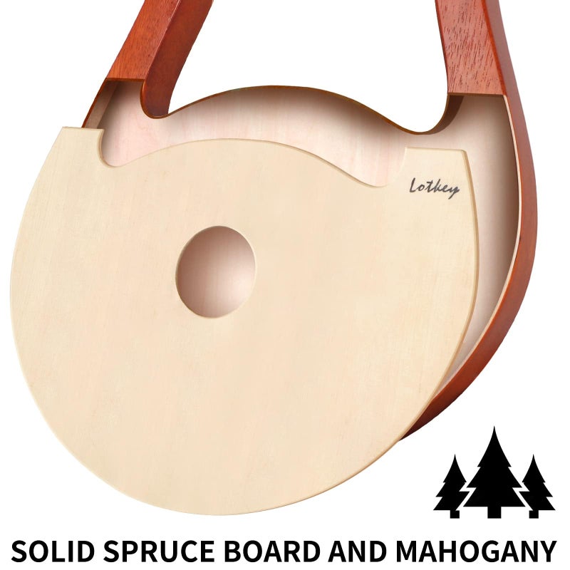 LOTKEY Lyre Harp, Lotkey 19 Metal Strings Harp Iron Saddle Solid Spruce Board Lyre Harp with Tunning Wrench, Extract Strings, Manual and Gig Bag - Image 3